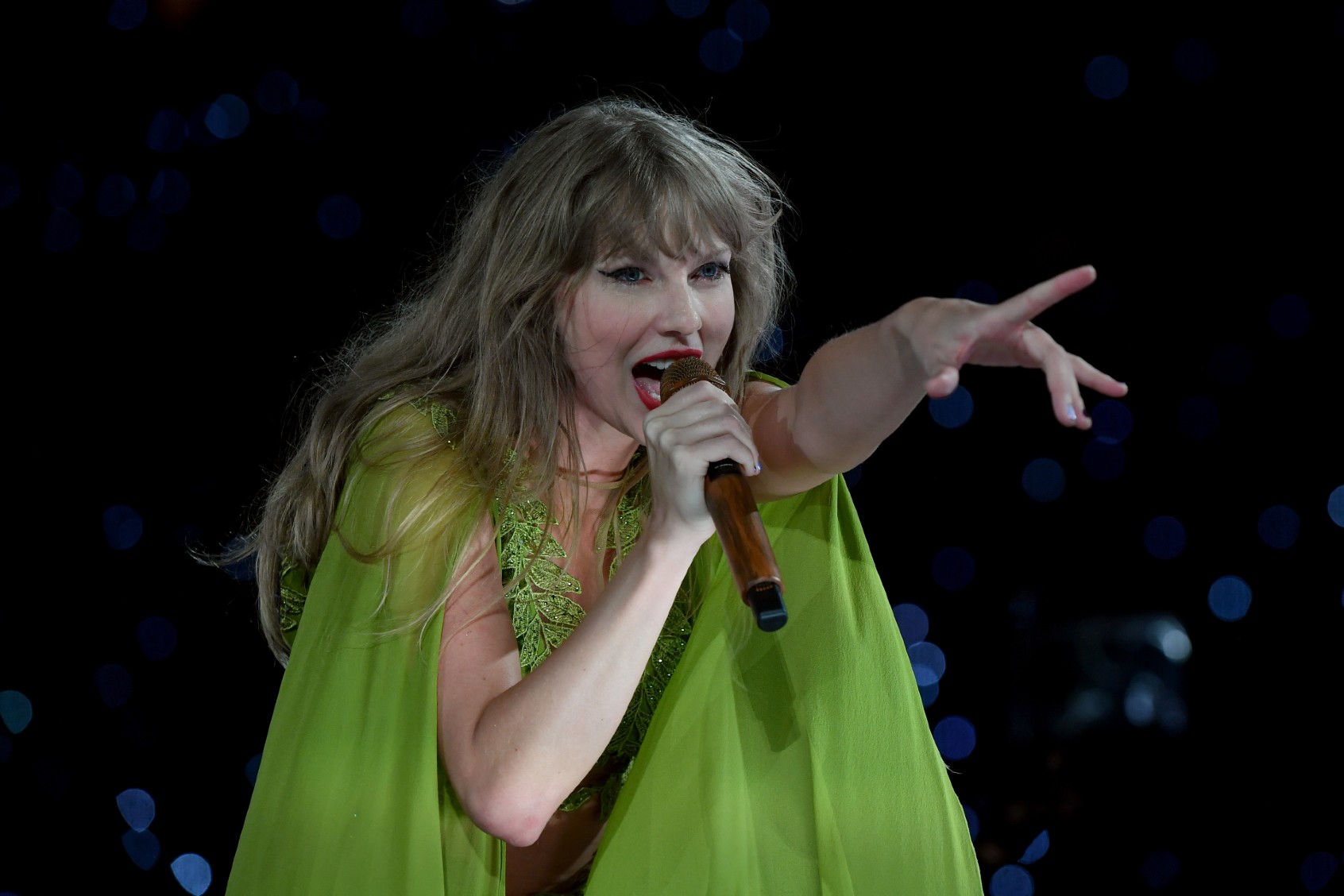 Taylor Swift performs onstage during night two of Taylor Swift | The Eras Tour at GEHA Field at Arrowhead Stadium on July 08, 2023 in Kansas City, Missouri. (Fernando Leon/TAS23/Getty Images for TAS Rights Management)