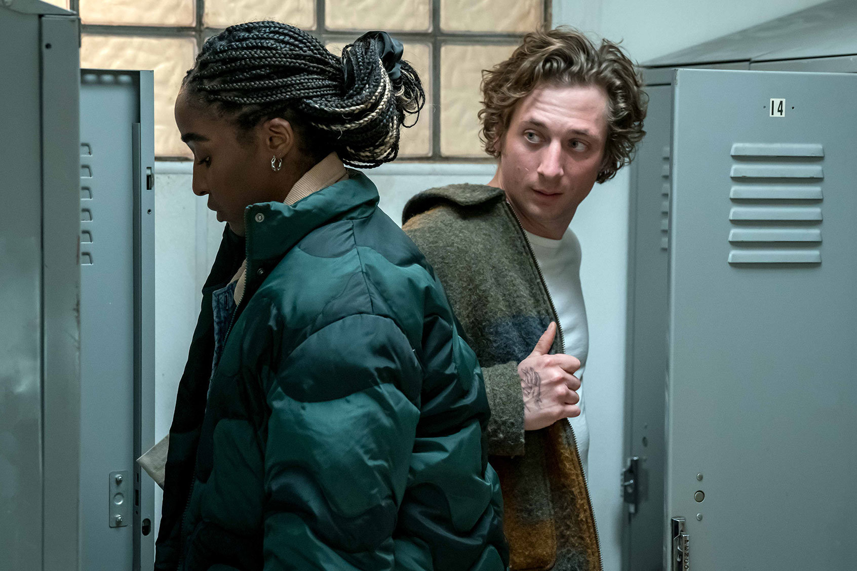 Jeremy Allen White as Carmen “Carmy” Berzatto and Ayo Edebiri as Sydney Adamu in "The Bear" (Chuck Hodes/FX)
