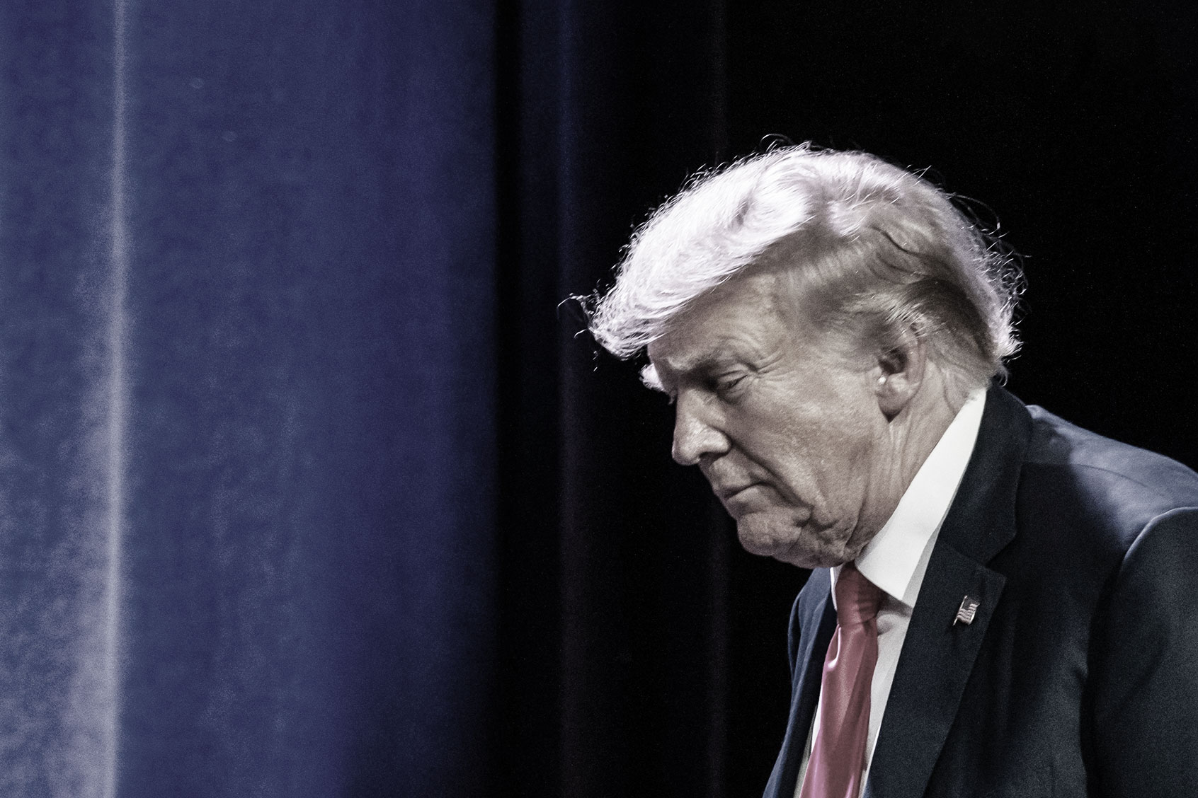 Former US president and 2024 Republican Presidential hopeful Donald Trump arrives to speak at the Republican Party of Iowa's 2023 Lincoln Dinner at the Iowa Events Center in Des Moines, Iowa, on July 28, 2023. (SERGIO FLORES/AFP via Getty Images)