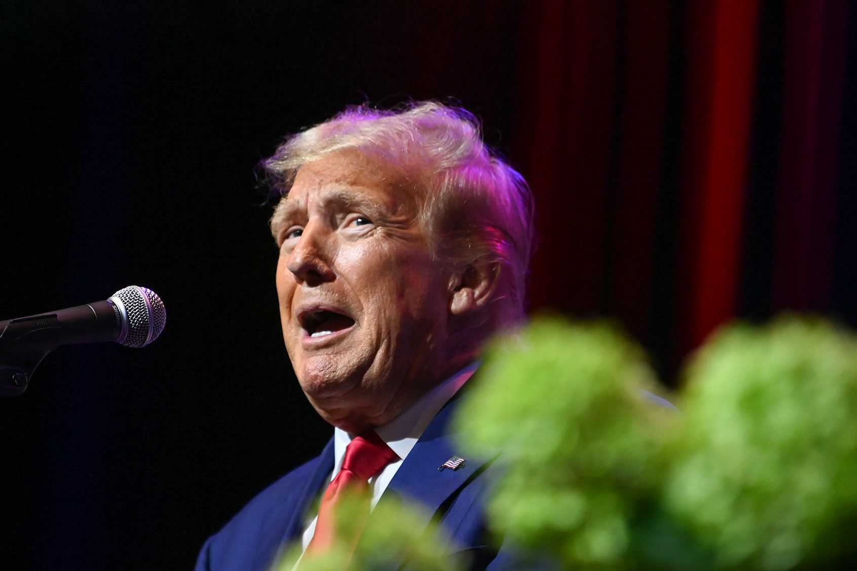 Former U.S. President Donald Trump speaks during the Alabama Republican Party’s 2023 Summer meeting at the Renaissance Montgomery Hotel on August 4, 2023 in Montgomery, Alabama. (Julie Bennett/Getty Images)