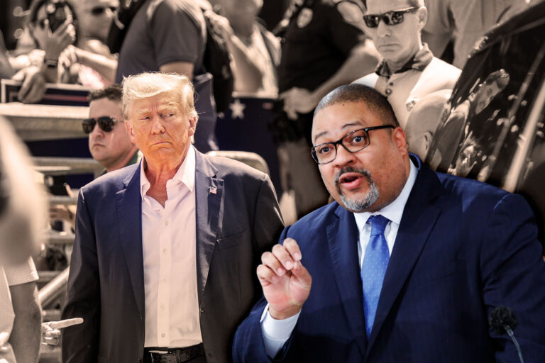 Donald Trump and Alvin Bragg (Photo illustration by Salon/Getty Images)
