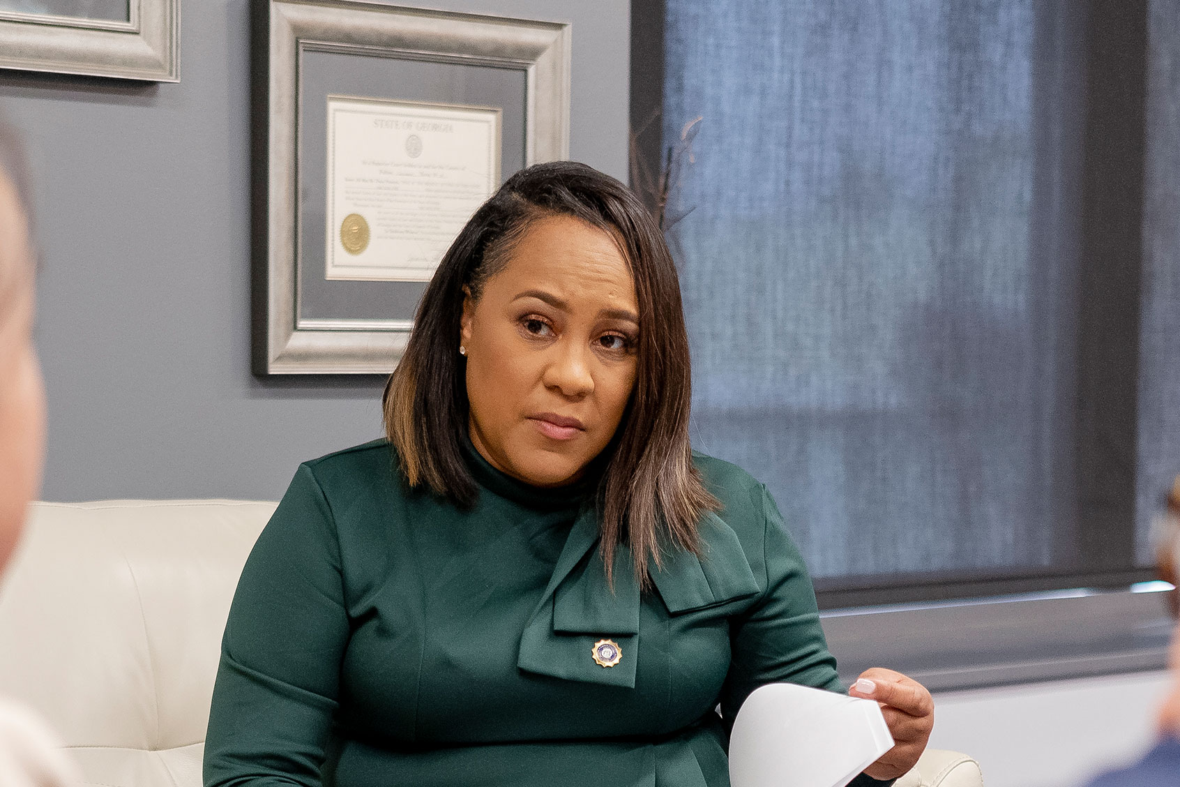 Fani Willis, the District Attorney of Fulton County, Georgia inside her office chambers in the Fulton County Justice Center Tower in Atlanta, Georgia on Tuesday, September 20, 2022. (David Walter Banks/Getty Images)