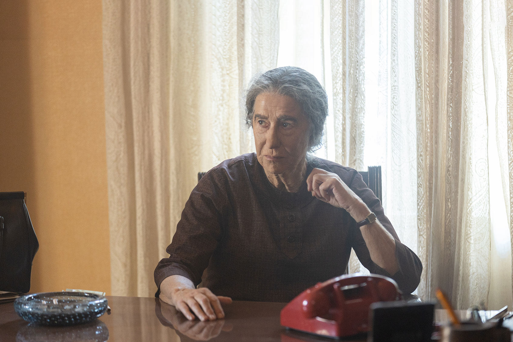 Helen Mirren as Golda Meir in "Golda" (Bleecker Street/ShivHans Pictures)