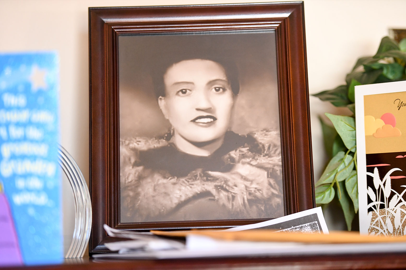 A photo of Henrietta Lacks, sits in the living room of her grandson, Ron Lacks, 57, in Baltimore, MD on March 22, 2017. (Jonathan Newton/The Washington Post via Getty Images)