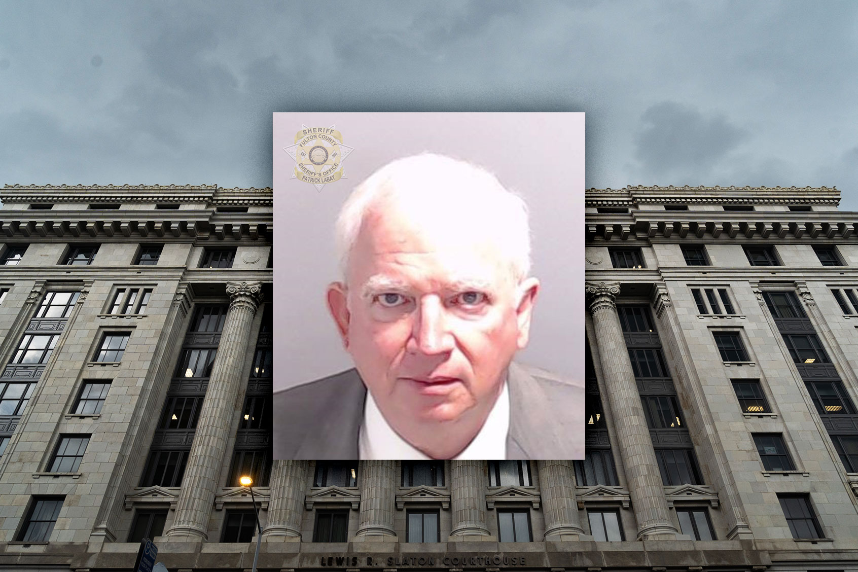 John Eastman, former lawyer to former U.S. President Donald Trump poses for his booking photo on August 22, 2023 in Atlanta, Georgia. (Photo illustration by Salon/Getty Images)