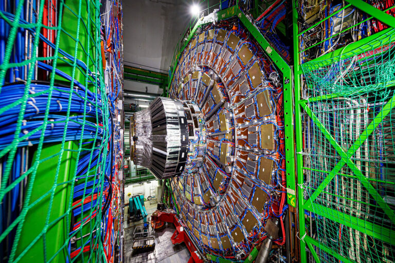 The Compact Muon Solenoid (CMS) detector assembly is pictured in a tunnel of the Large Hadron Collider (LHC) at the European Organisation for Nuclear Research (CERN), during maintenance works on February 6, 2020 in Cessy, France, near Geneva. (VALENTIN FLAURAUD/AFP via Getty Images)