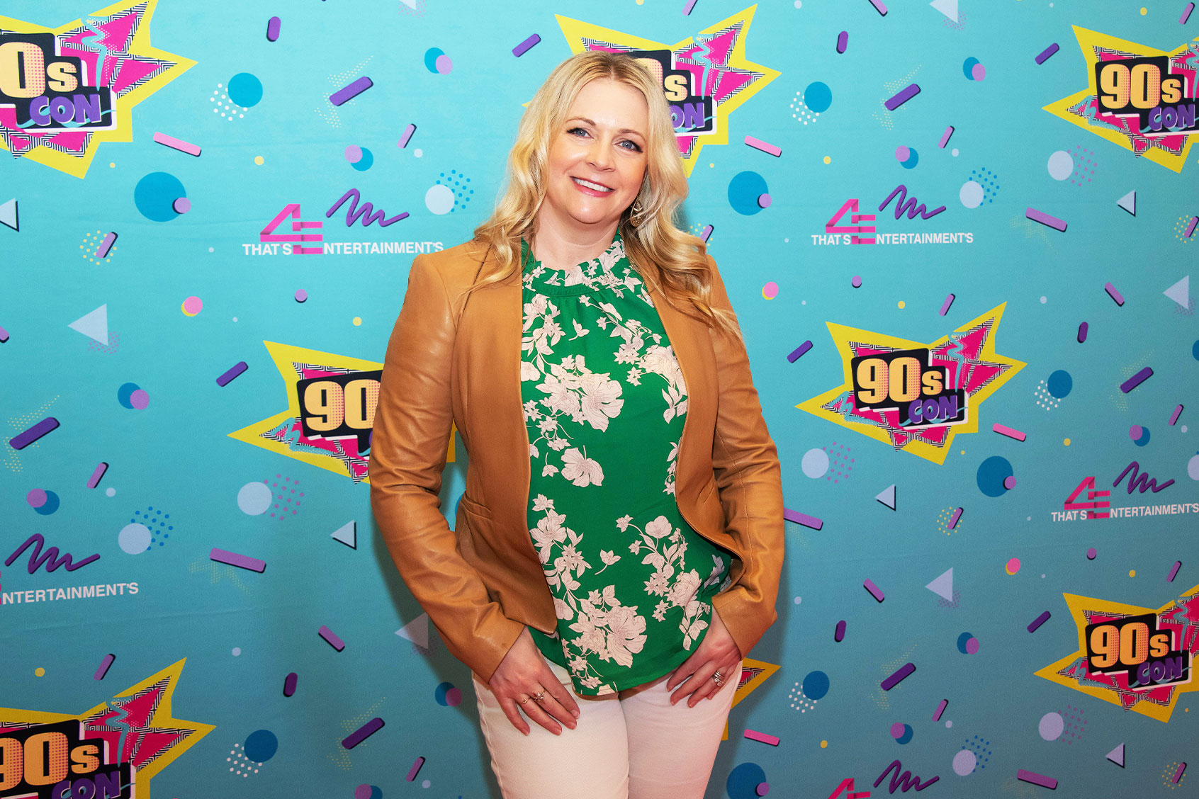 Melissa Joan Hart of the TV series "Sabrina the Teenage Witch" walks the red carpet during 90s Con on March 18, 2023 in Hartford, Connecticut. (Astrida Valigorsky/Getty Images)