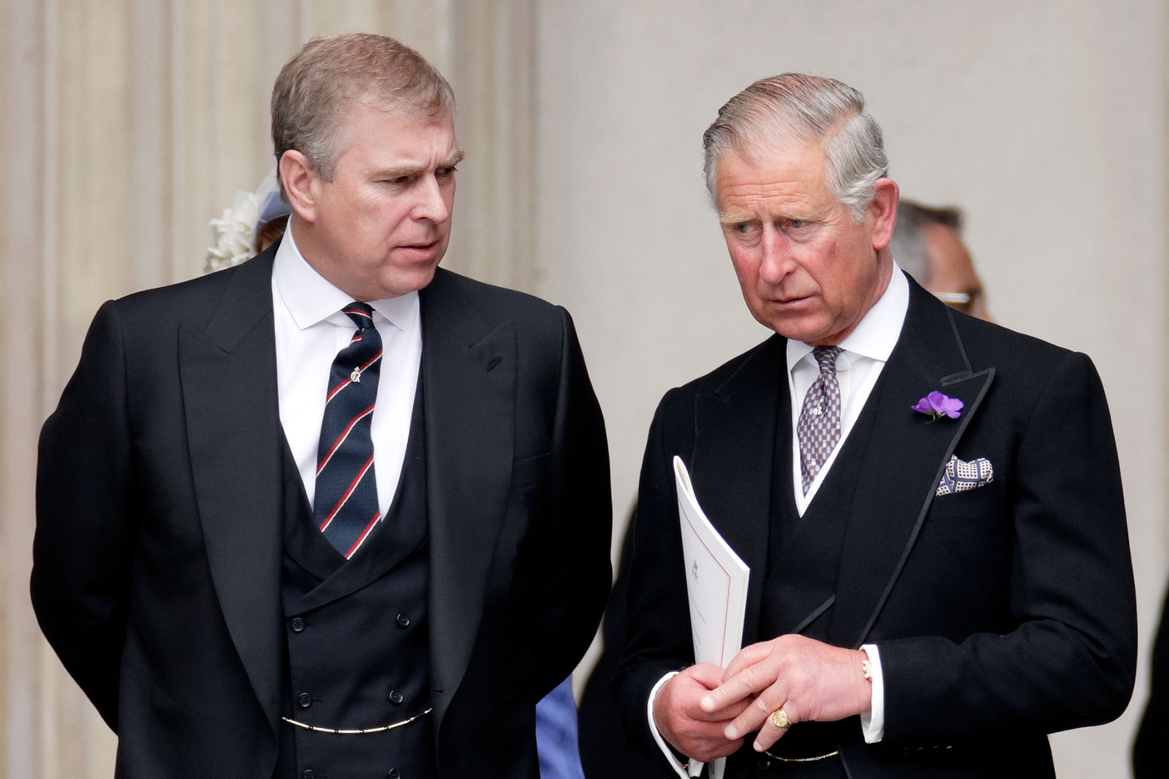 Prince Andrew, Duke of York and Prince Charles, Prince of Wales attend a Service of Thanksgiving to celebrate Queen Elizabeth II's Diamond Jubilee at St Paul's Cathedral on June 5, 2012 in London, England. (Max Mumby/Indigo/Getty Images)