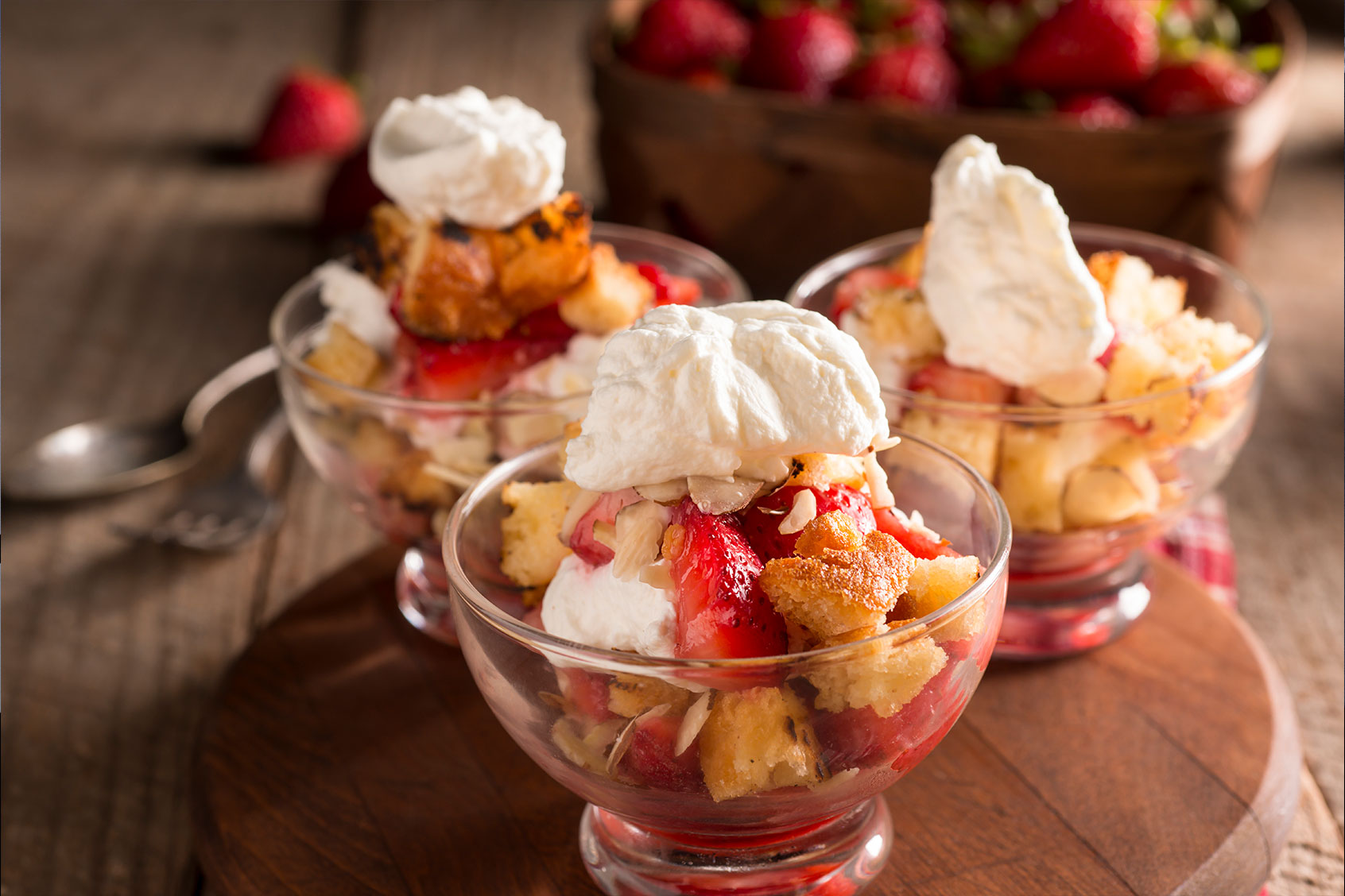 Strawberry Parfait with Pound Cake and Whipped Cream (Getty Images/rudisill)