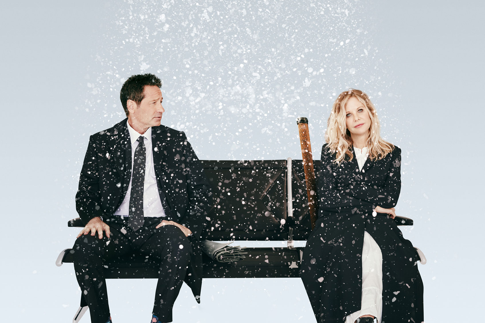 David Duchovny and Meg Ryan in "What Happens Later" (Bleecker Street)