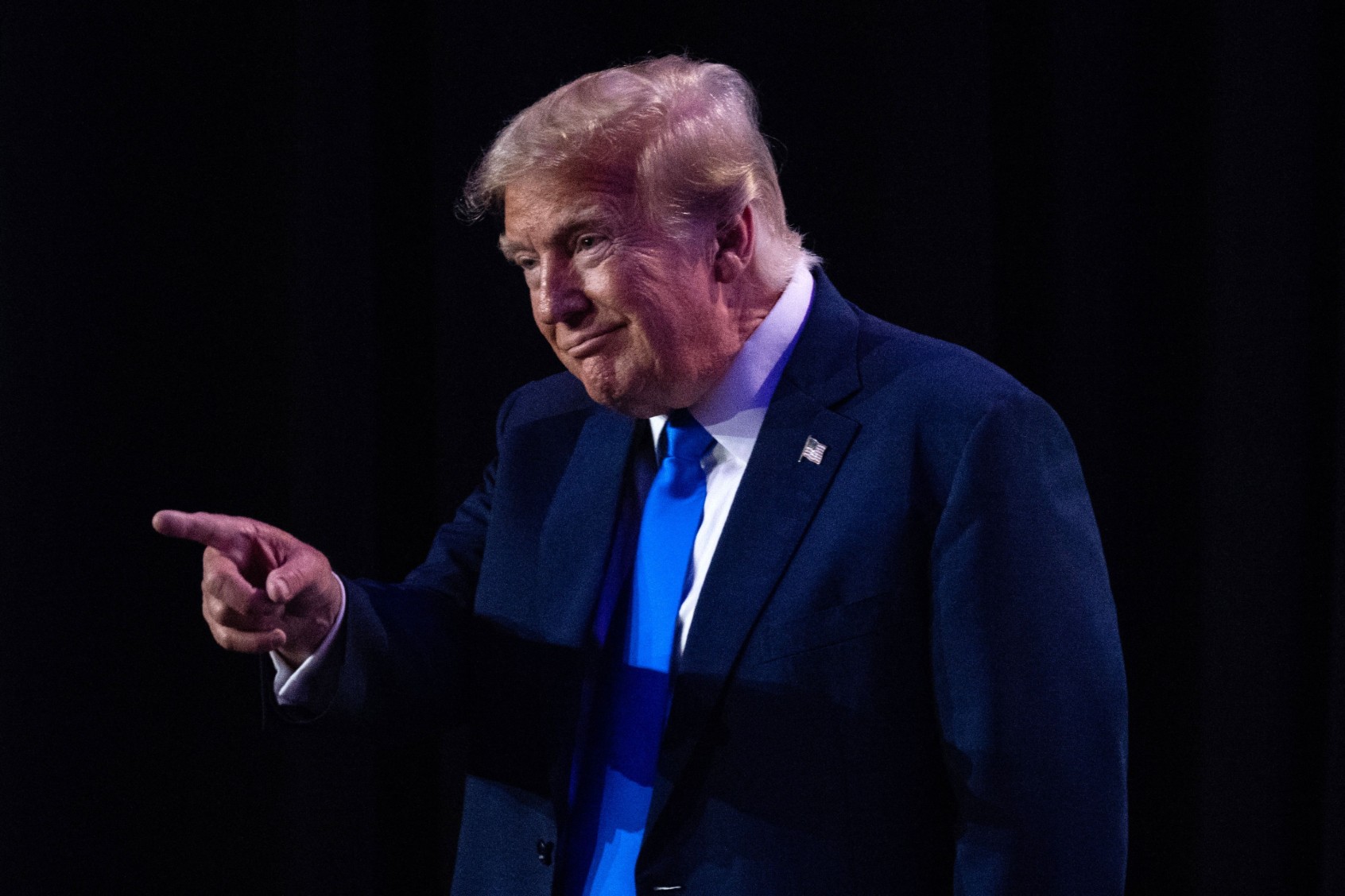 Former U.S. President and Republican presidential candidate Donald Trump arrives to speak during the Pray Vote Stand summit at the Omni Shoreham hotel in Washington, DC on September 15, 2023. (ANDREW CABALLERO-REYNOLDS/AFP via Getty Images)