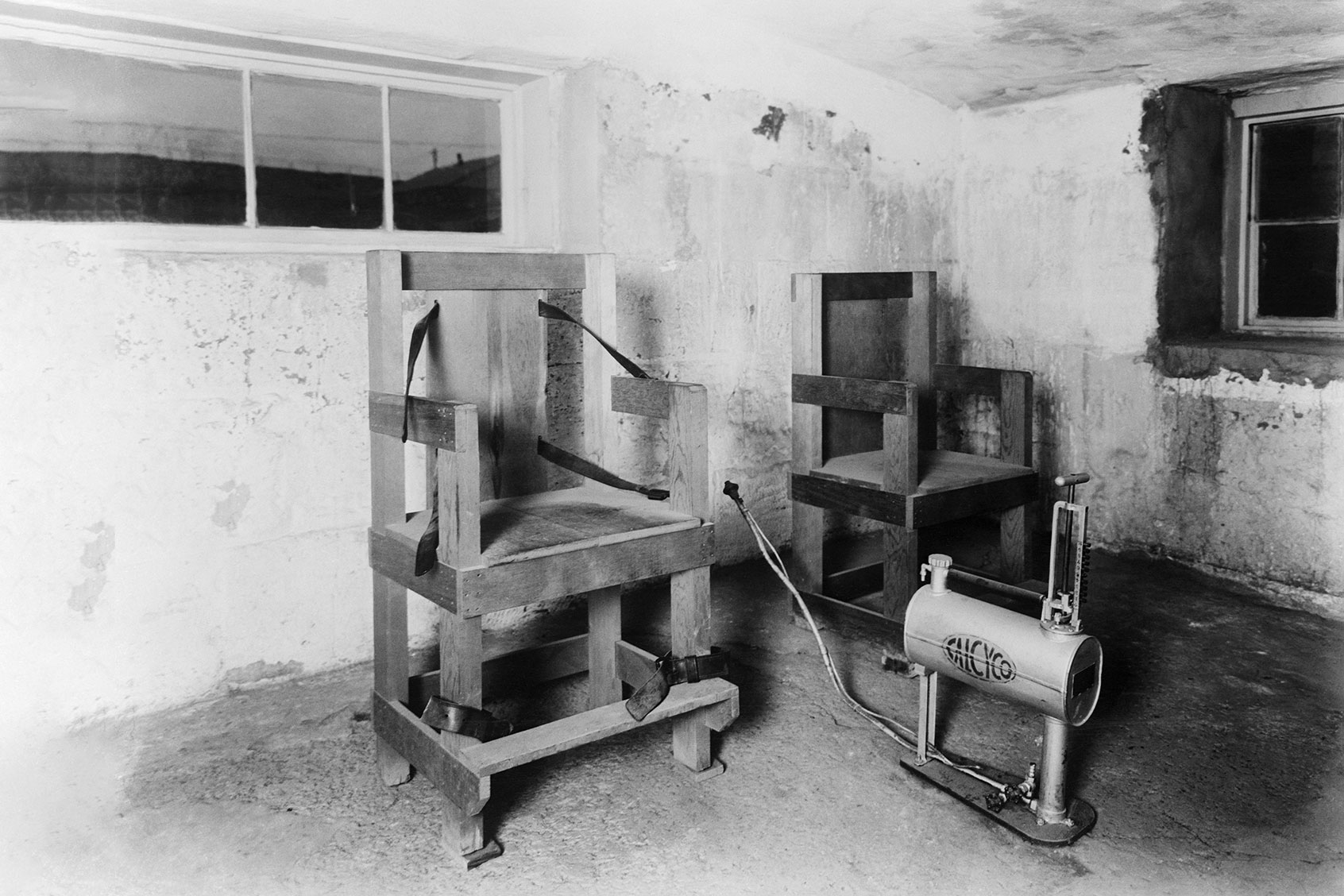 The Gas Death House of Nevada, in a period photograph from 1926. (Bettmann/Contributor via Getty Images)