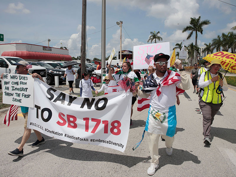 Immigration law SB 1718 protest