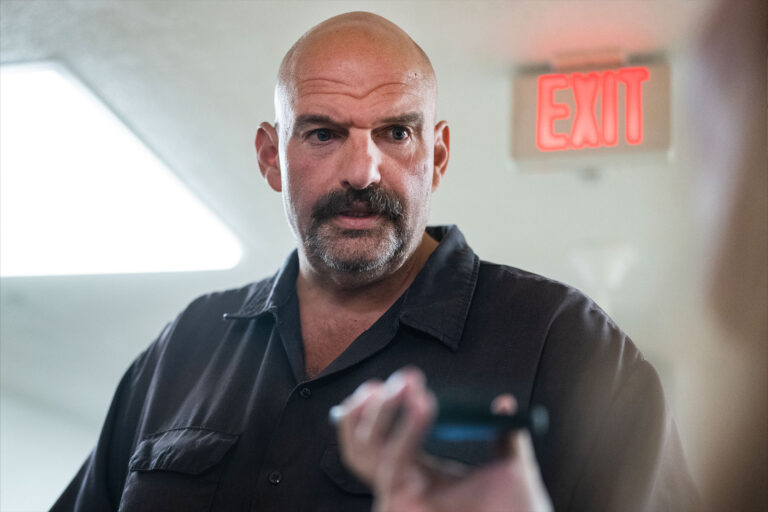 Sen. John Fetterman, D-Pa., is seen during a vote in the U.S. Capitol on Thursday, September 7, 2023. (Tom Williams/CQ-Roll Call, Inc via Getty Images)