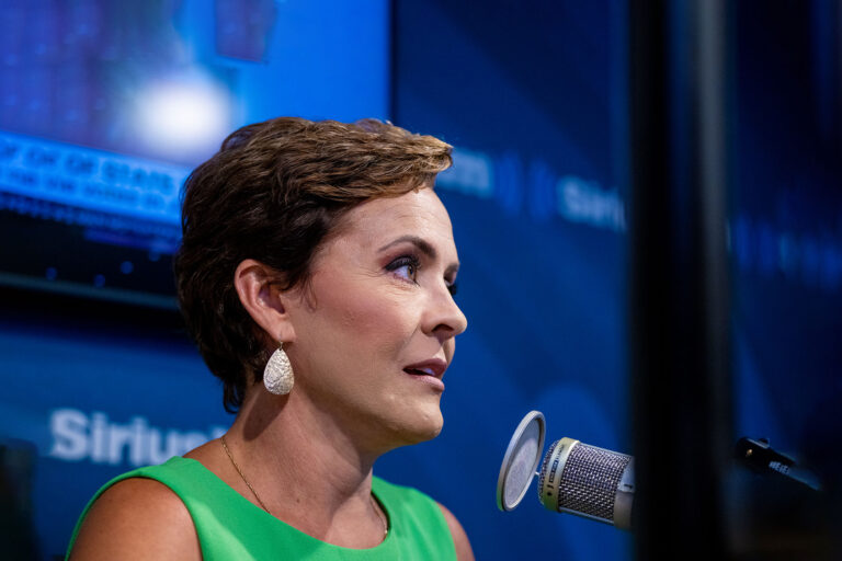 Kari Lake visits SiriusXm to discuss her book "Unafraid: Just Getting Started" at SiriusXM Studios on June 27, 2023 in New York City. (Roy Rochlin/Getty Images)