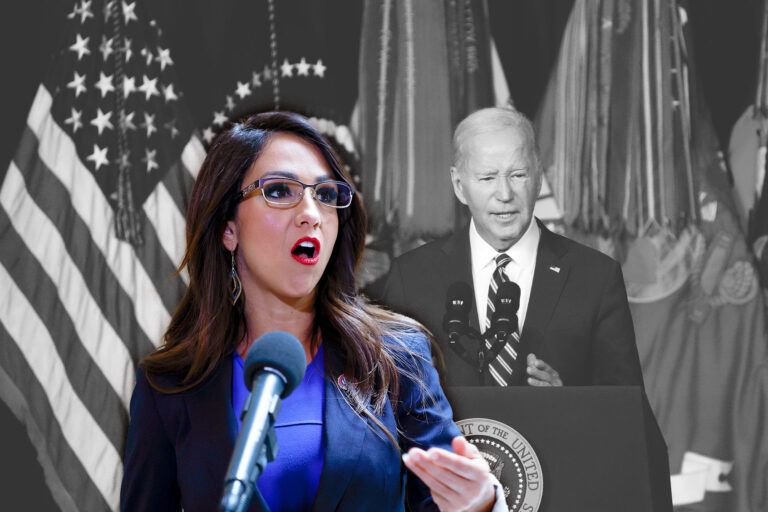 Lauren Boebert and Joe Biden (Photo illustration by Salon/Getty Images)