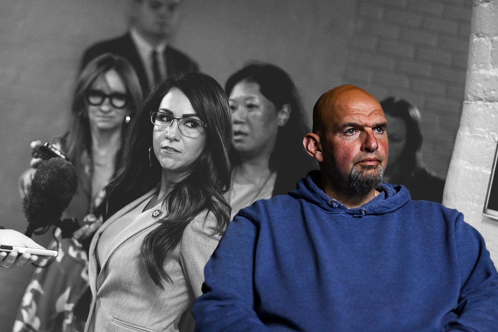 Lauren Boebert and John Fetterman (Photo illustration by Salon/Getty Images)
