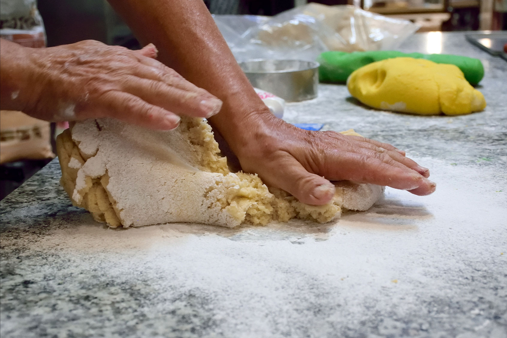 Preparing a marzipan dessert in a bakery (Getty Images/Miguel Sotomayor)