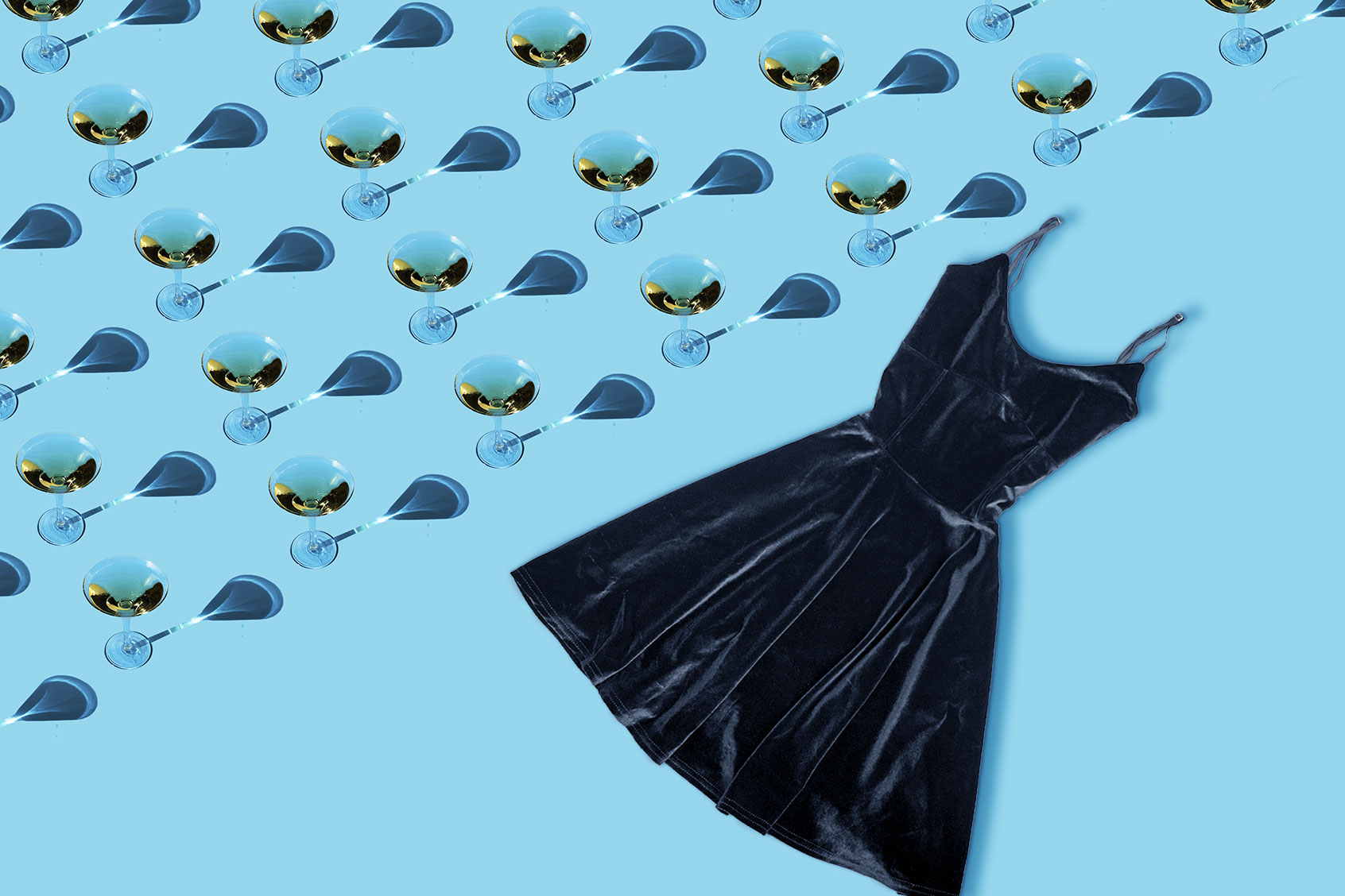 Martini glasses and a black dress (Photo illustration by Salon/Getty Images)