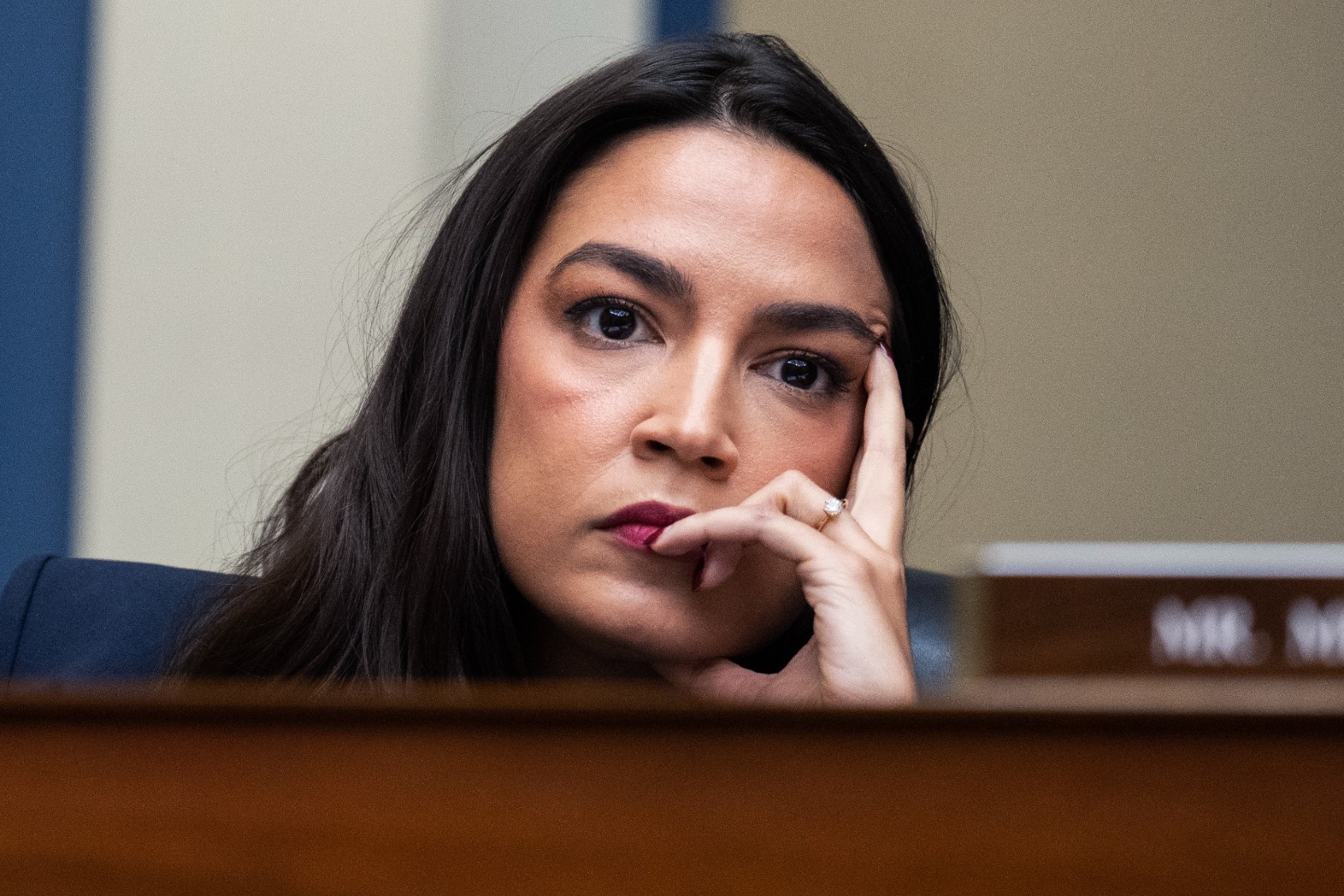 Rep. Alexandria Ocasio-Cortez, D-N.Y., attends the House Oversight and Accountability Committee hearing titled "The Basis for an Impeachment Inquiry of President Joseph R. Biden, Jr.," in Rayburn Building on Thursday, September 28, 2023. (Tom Williams/CQ-Roll Call, Inc via Getty Images)