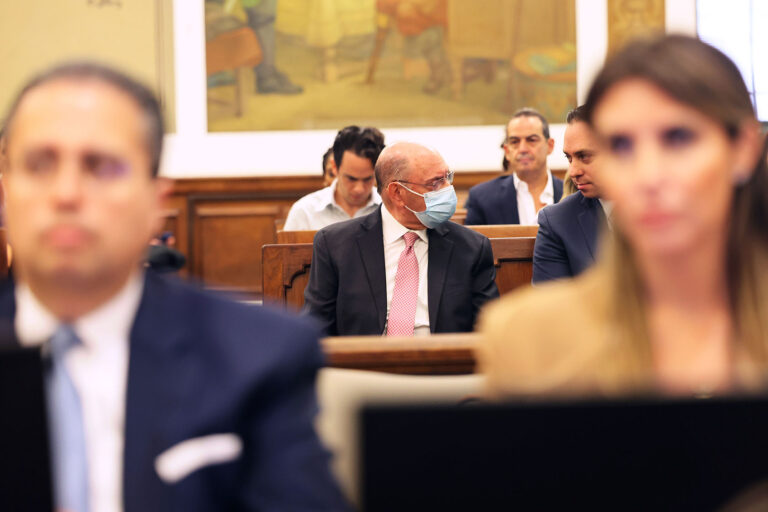 Former Trump Organization Executive Allen Weisselberg sits in the courtroom during the civil fraud trial of former President Donald Trump at New York State Supreme Court on October 10, 2023 in New York City. (Michael M. Santiago/Getty Images)