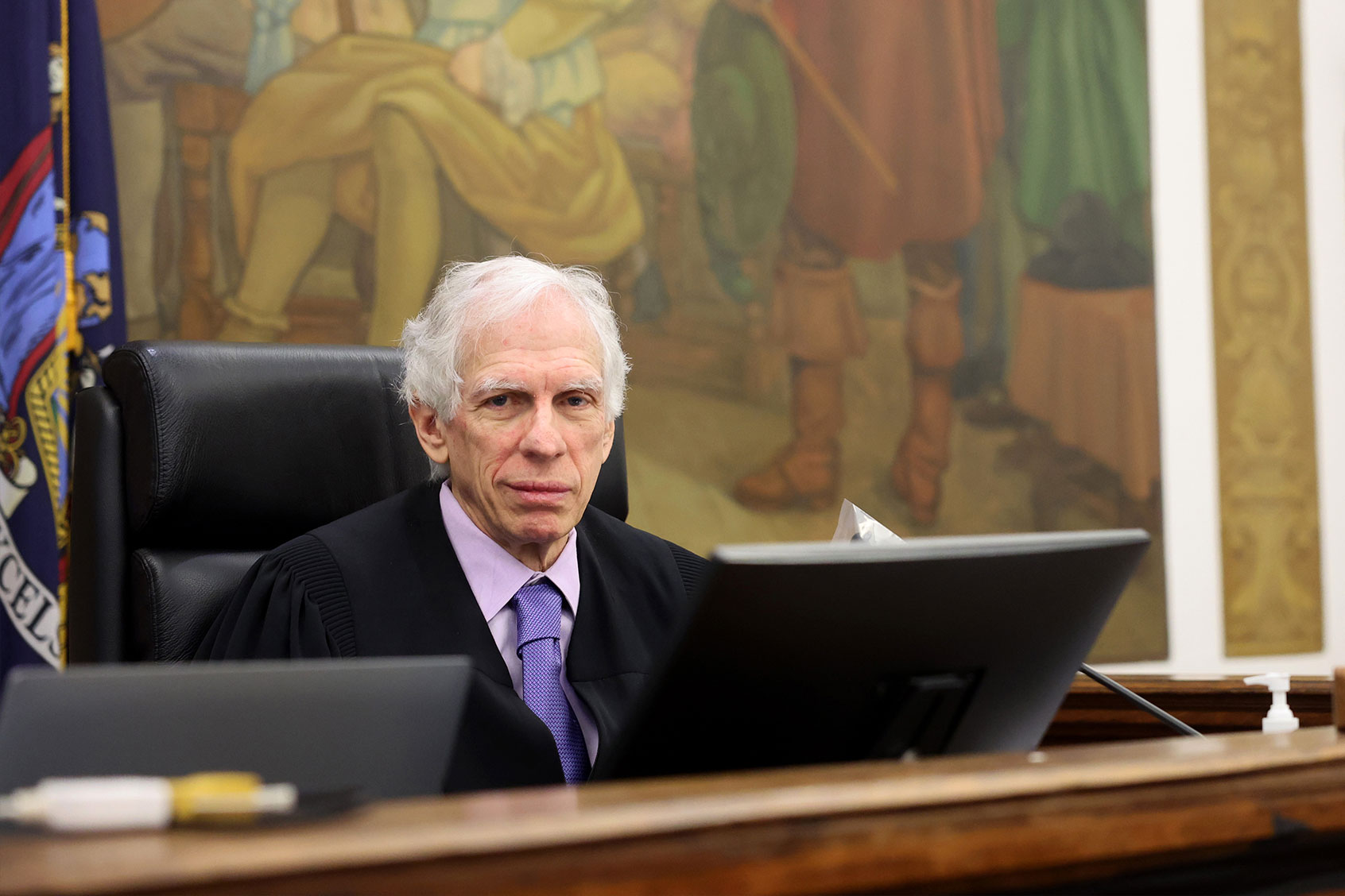 Justice Arthur Engoron sits in his court room during the civil fraud trial for Former President Donald Trump at New York State Supreme Court on October 25, 2023 in New York City. (Spencer Platt/Getty Images)