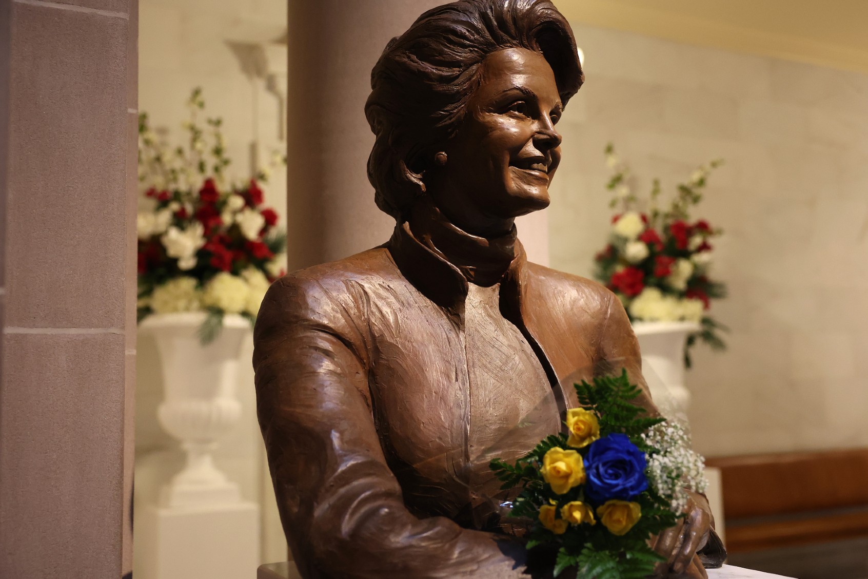 A bust of U.S. Sen. Dianne Feinstein (D-CA) is displayed inside San Francisco City Hall on September 29, 2023 in San Francisco, California. (Justin Sullivan/Getty Images)