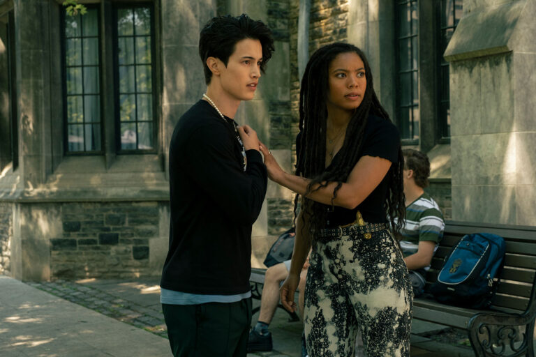Derek Luh (Jordan Li) and Jaz Sinclair (Marie Moreau) in "Gen V" (Brooke Palmer/Prime Video)