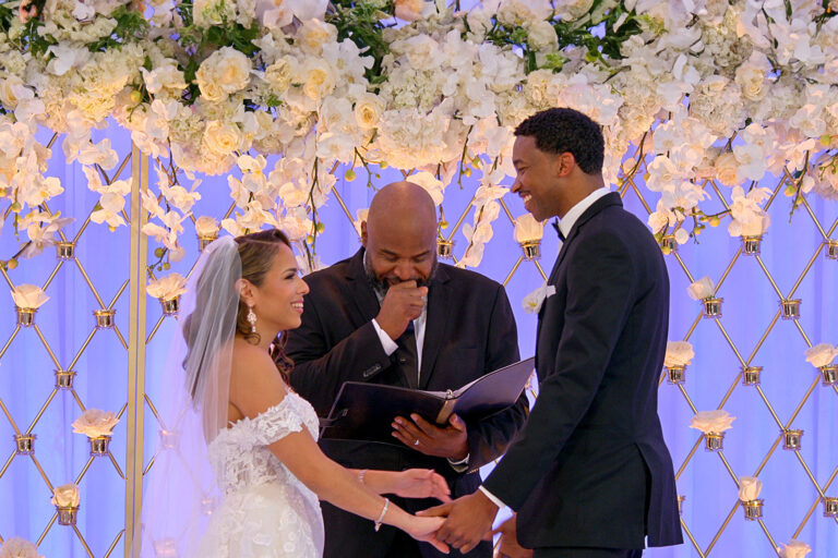 Lydia Velez Gonzalez and Milton Johnson in season 5 of "Love is Blind" (Rebecca Brenneman/Netflix)