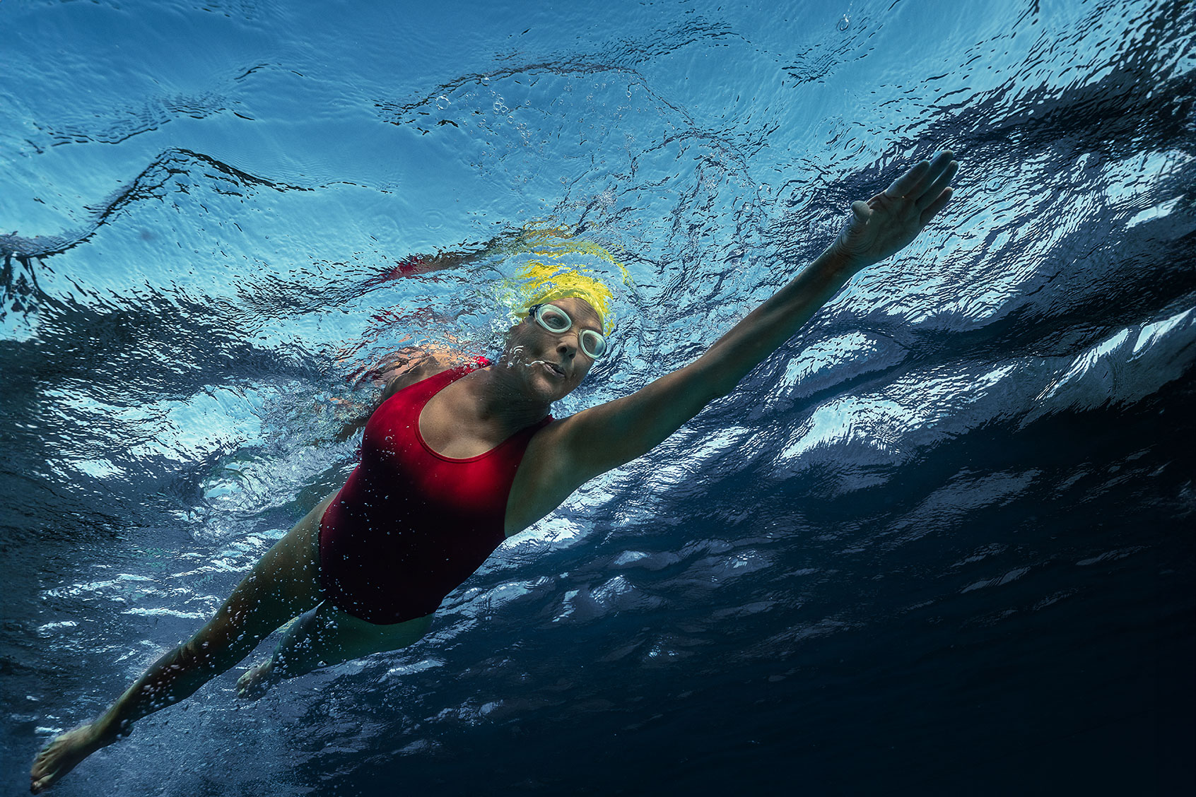 Annette Bening as Diana Nyad in NYAD (Parkinson/Netflix)