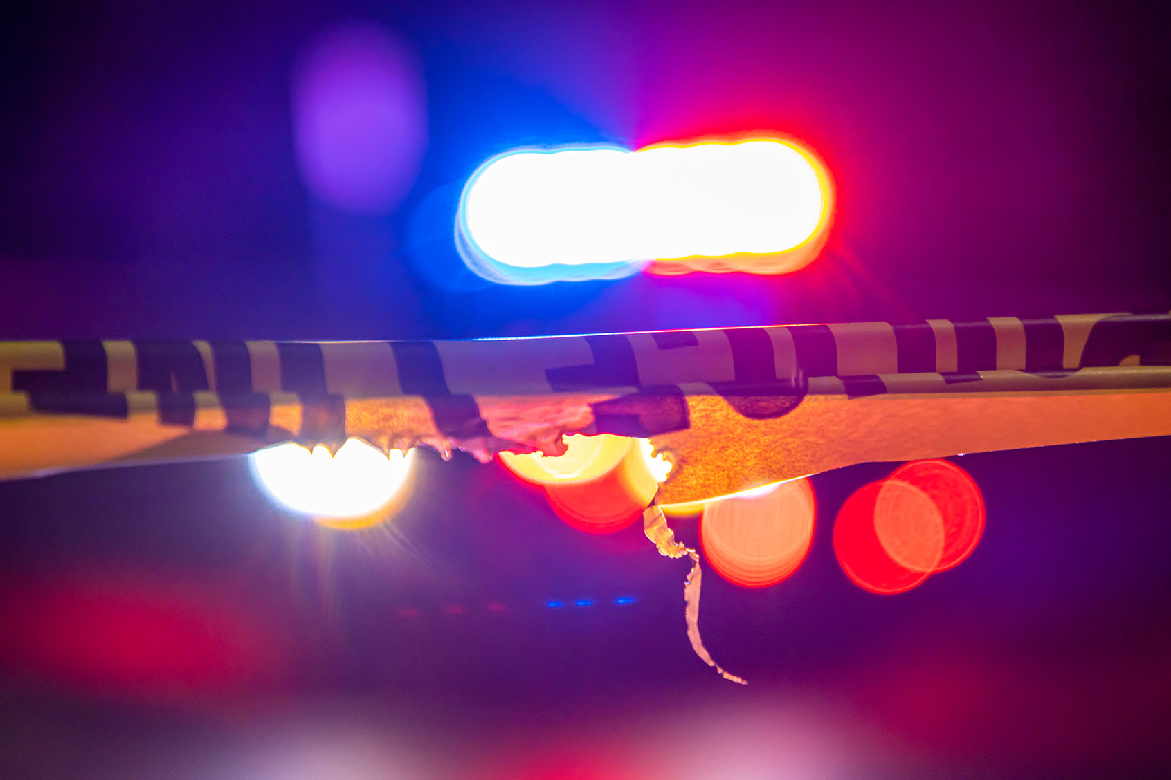 Police lights and crime scene tape (Getty Images/Ajax9)