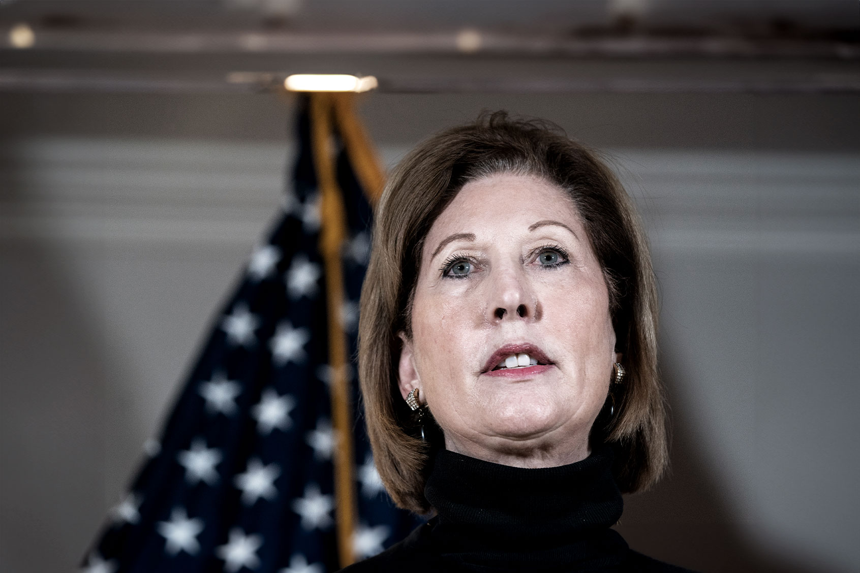 Attorney Sidney Powell speaks to the press about various lawsuits related to the 2020 election, inside the Republican National Committee headquarters on November 19, 2020 in Washington, DC. (Drew Angerer/Getty Images)