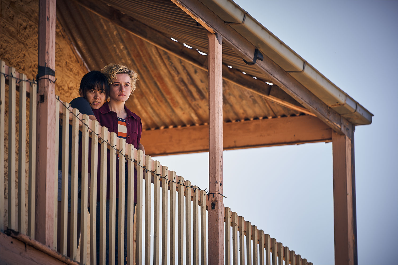 Jessica Henwick and Julia Garner in "The Royal Hotel" (Neon)
