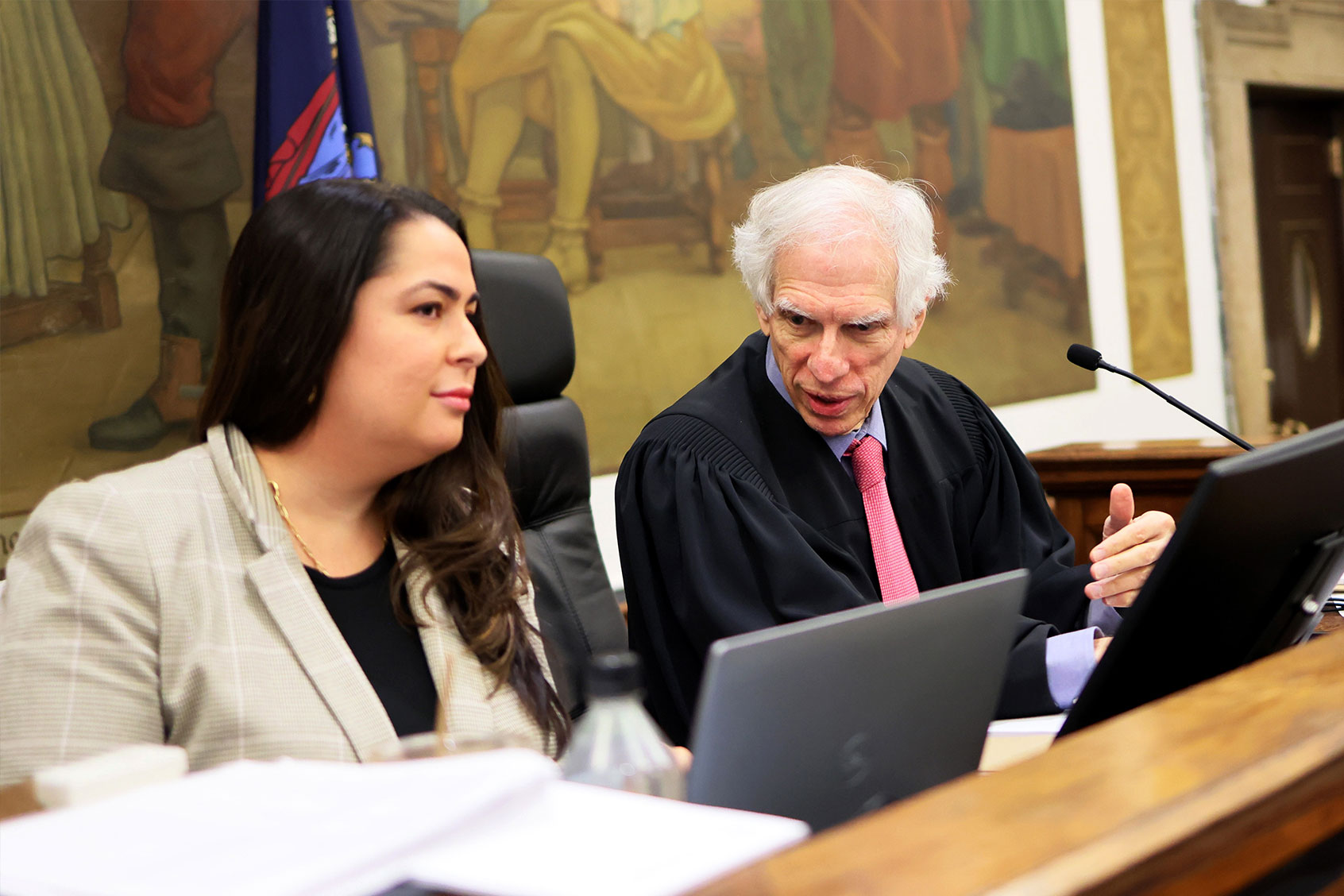Justice Arthur Engoron presides over the former President Donald Trump's civil fraud trial at New York State Supreme Court on November 02, 2023 in New York City. (Michael M. Santiago/Getty Images)