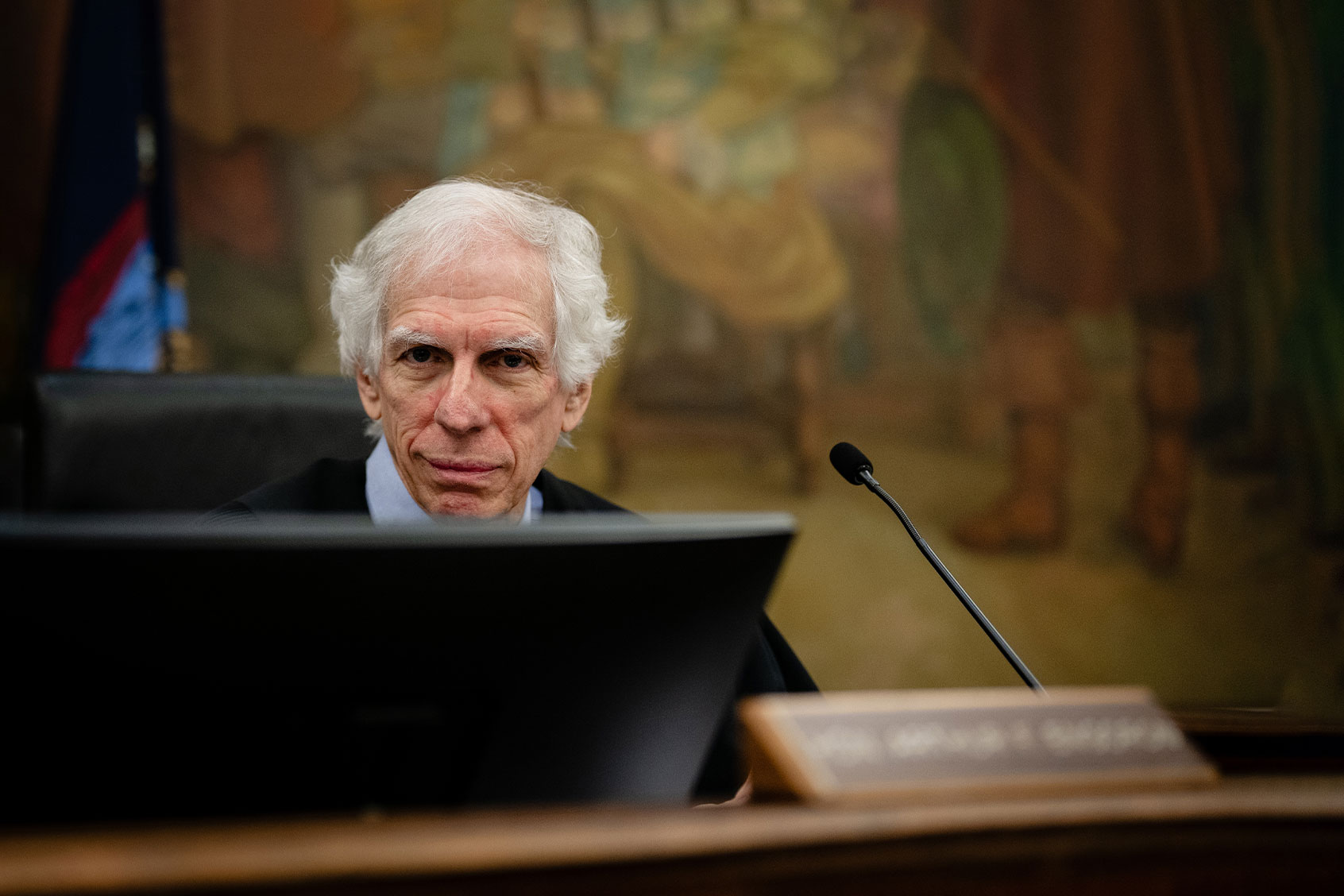 Justice Arthur Engoron presides over the civil fraud trial of former President Donald Trump and his children at New York State Supreme Court on November 13, 2023 in New York City. (Erin Schaff-Pool/Getty Images)