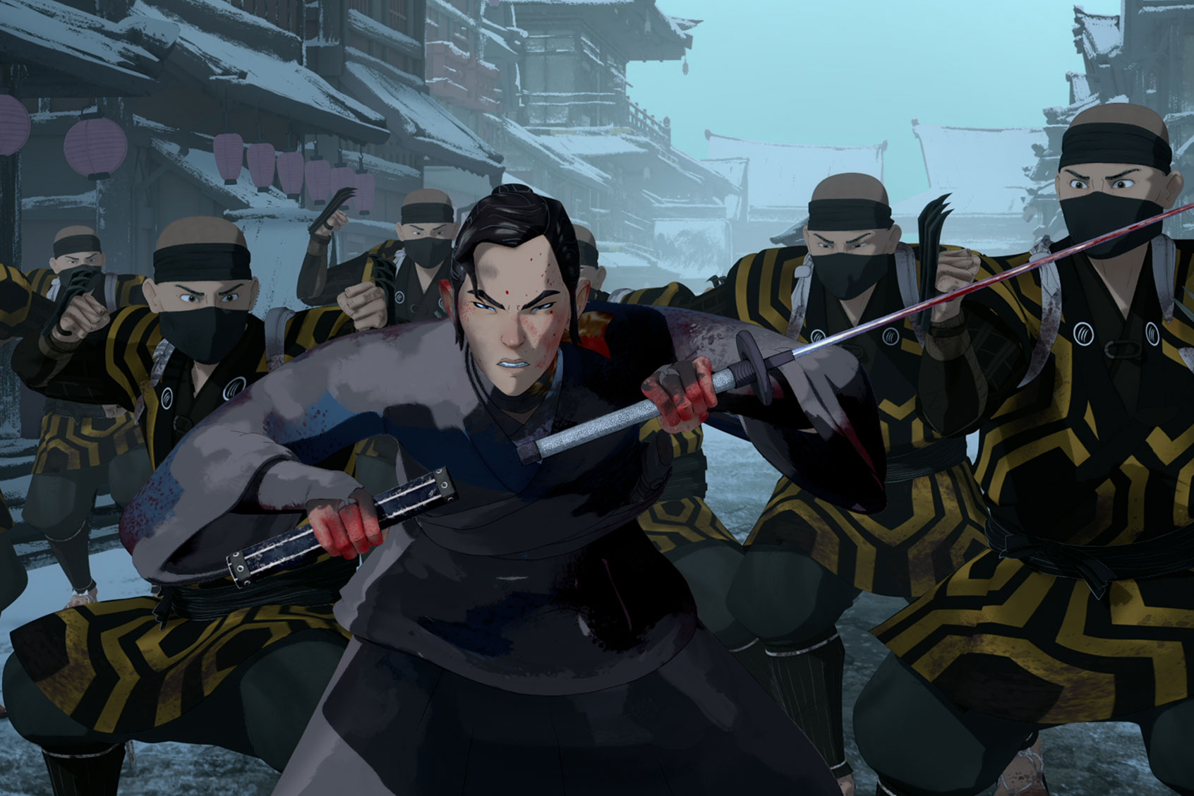 Maya Erskine as Mizu in Blue Eye Samurai. (Courtesy of Netflix)