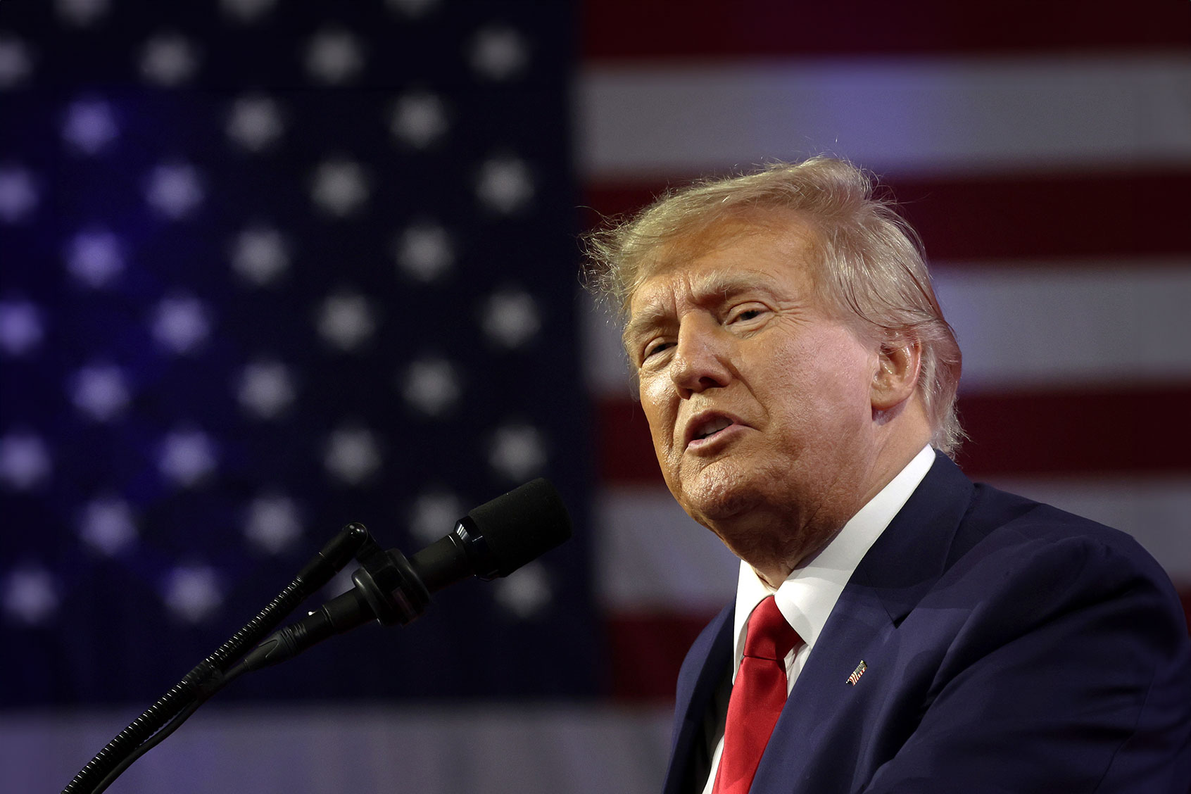 Former U.S. President Donald Trump addresses the annual Conservative Political Action Conference (CPAC) at Gaylord National Resort & Convention Center on March 4, 2023 in National Harbor, Maryland. (Alex Wong/Getty Images)
