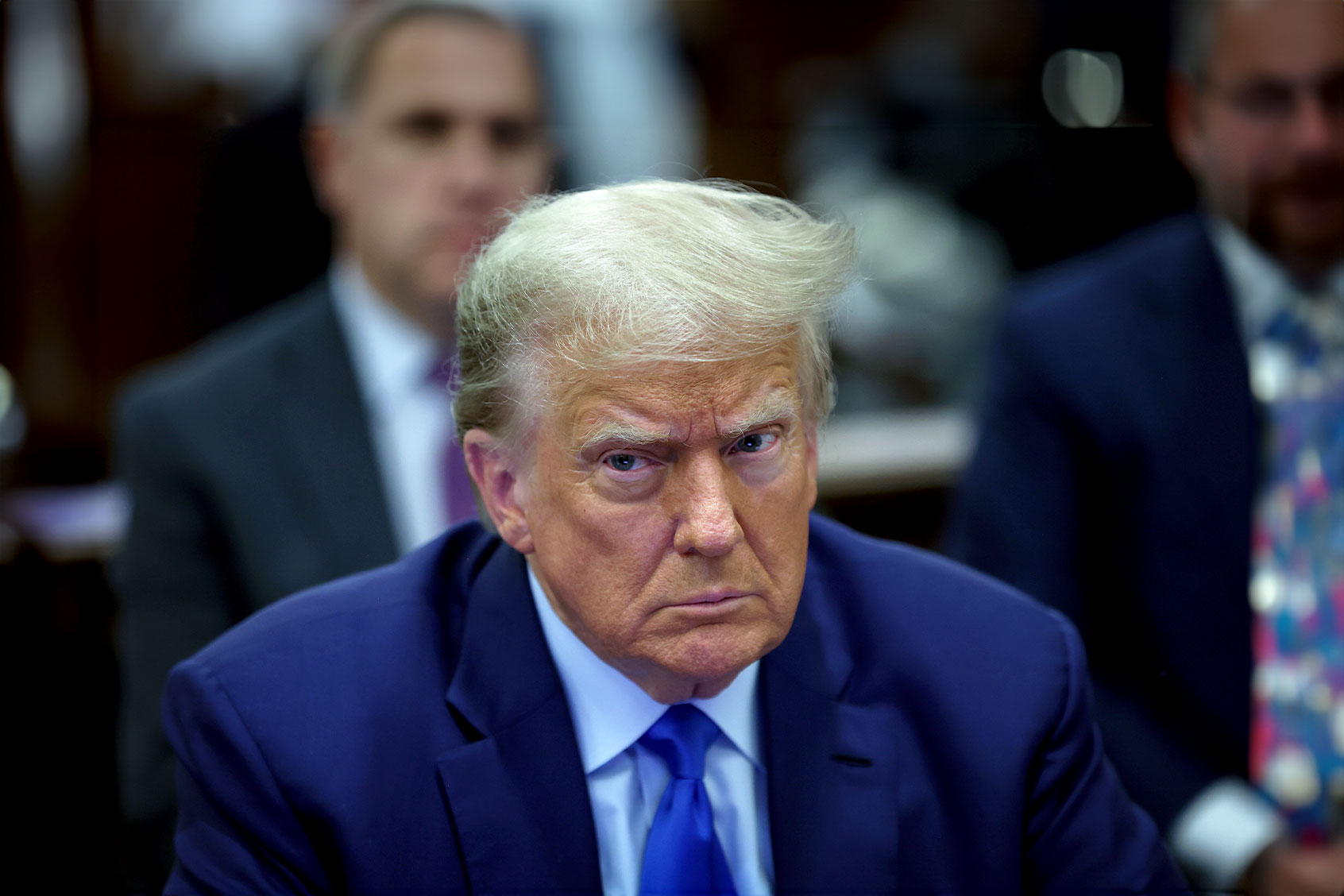 Former President Donald Trump sits in court during his civil fraud trial at New York State Supreme Court on October 24, 2023 in New York City. (Mike Segar-Pool/Getty Images)