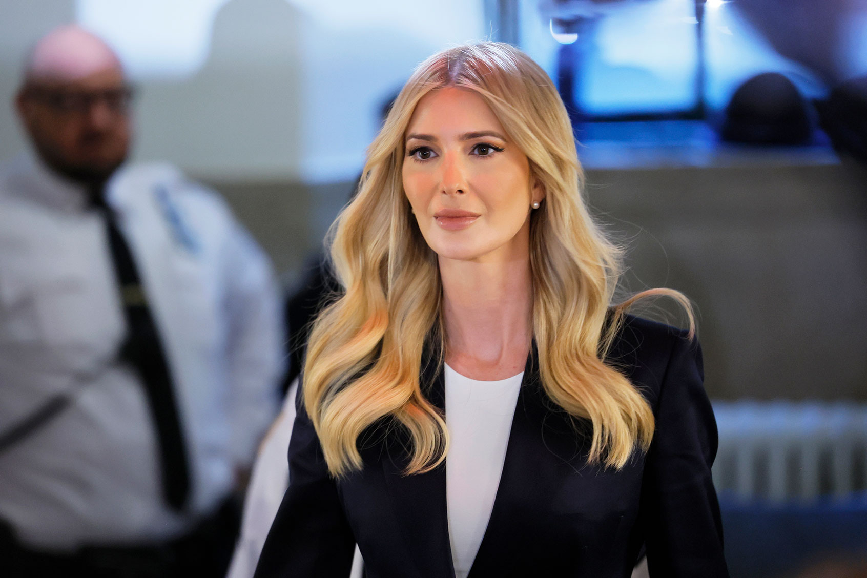 Ivanka Trump arrives for the civil fraud trial of her father former President Donald Trump at New York State Supreme Court on November 08, 2023 in New York City. (Michael M. Santiago/Getty Images)