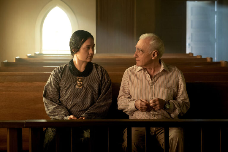 Lily Gladstone and Martin Scorsese for "Killers of the Flower Moon" (Apple)
