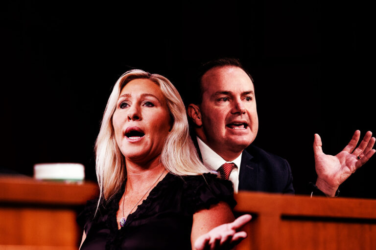 Marjorie Taylor Greene and Mike Lee (Photo illustration by Salon/Getty Images)