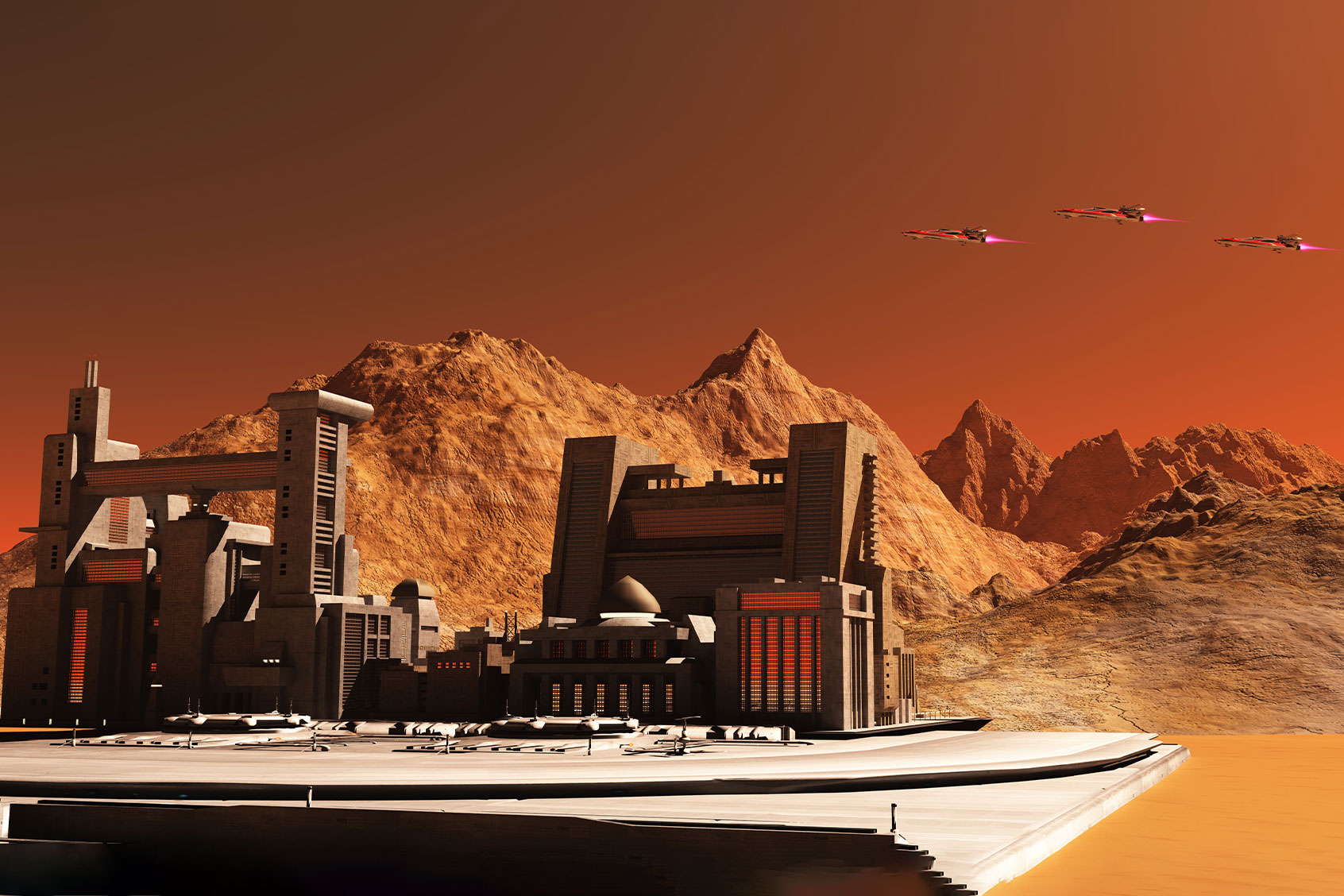 Mars habitat landscape (Getty Images/CoreyFord)