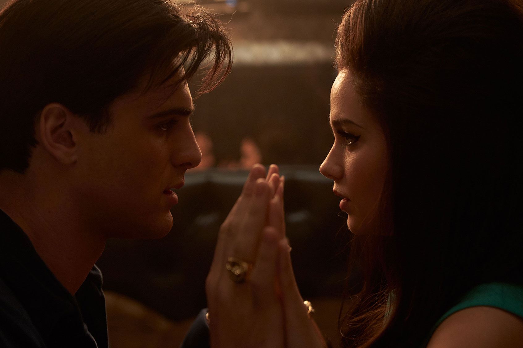 Jacob Elordi and Cailee Spaeny in "Priscilla" (A24)