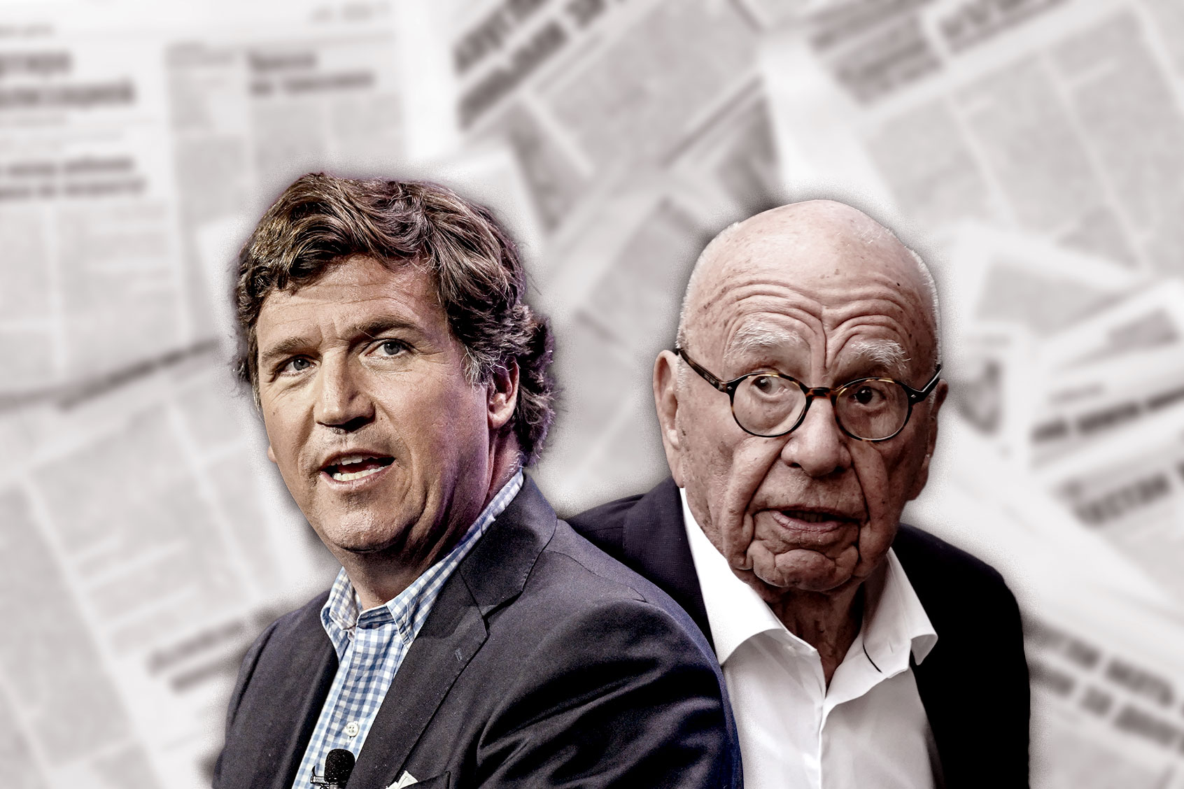 Tucker Carlson and Rupert Murdoch (Photo illustration by Salon/Getty Images)