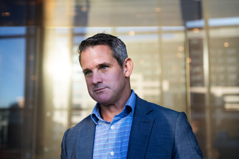 Former Rep. Adam Kinzinger, R-Ill., is seen after speaking at the Principles First 2023 Summit Preserving American Institutions at the Conrad Hotel in Washington, D.C., on Sunday, March 5, 2023. (Tom Williams/CQ-Roll Call, Inc via Getty Images)