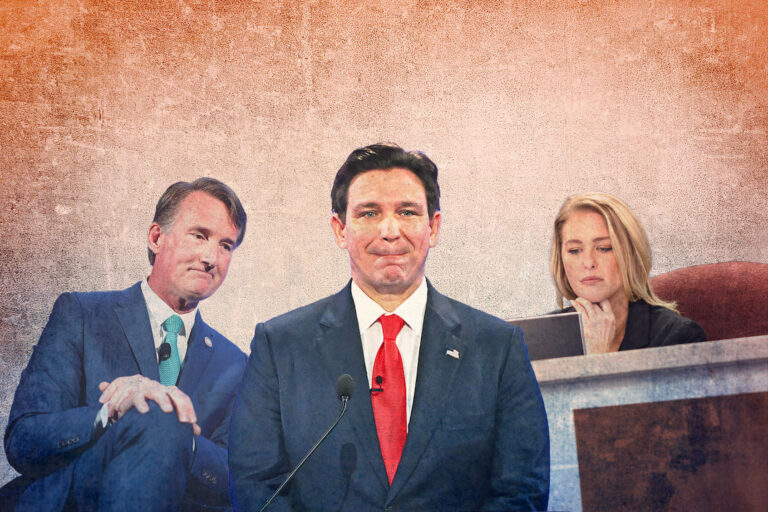 Glenn Youngkin, Ron DeSantis and Bridget Ziegler (Photo illustration by Salon/Getty Images)