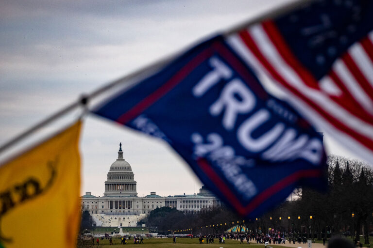 The U.S. Capitol is seen across the National Mall as supporters of President Donald Trump begin to gather for a rally on January 6, 2021 in Washington, DC. (Samuel Corum/Getty Images)