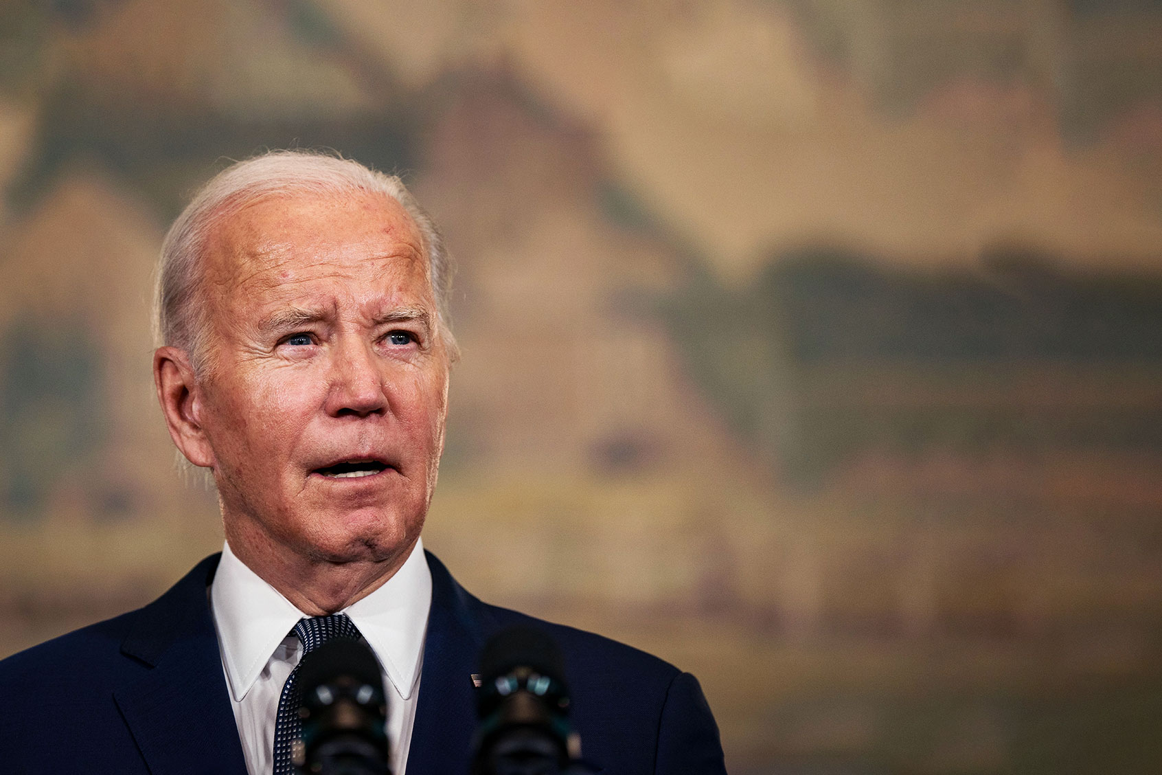 U.S. President Joe Biden delivers remarks at a news conference at the Filoli Estate on November 15, 2023 in Woodside, California. (Kent Nishimura/Getty Images)