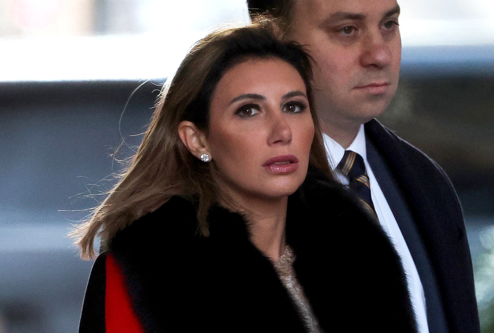 Former President Donald Trump's lawyer, Alina Habba leaves Trump Tower for Manhattan federal court for the second defamation trial against him, in New York City on January 17, 2024. (CHARLY TRIBALLEAU/AFP via Getty Images)