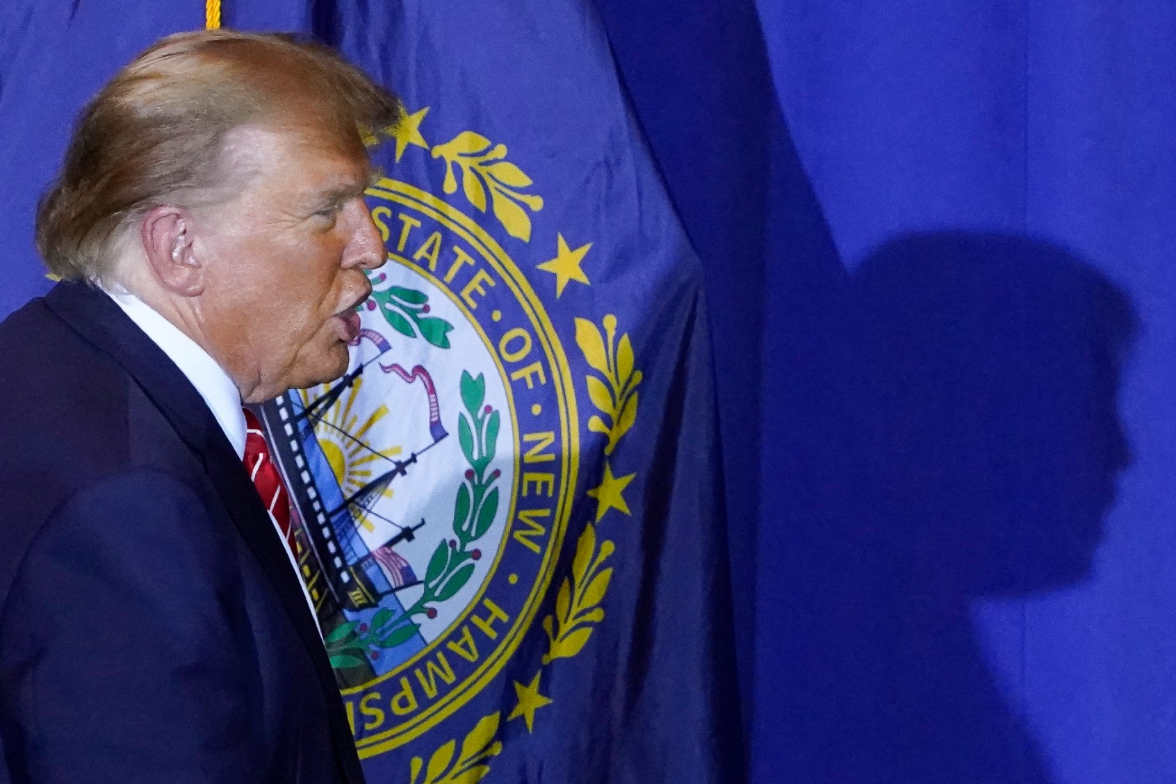 US Republican presidential hopeful and former US President Donald Trump speaks during a campaign event in Concord, New Hampshire, on January 19, 2024. (TIMOTHY A. CLARY/AFP via Getty Images)